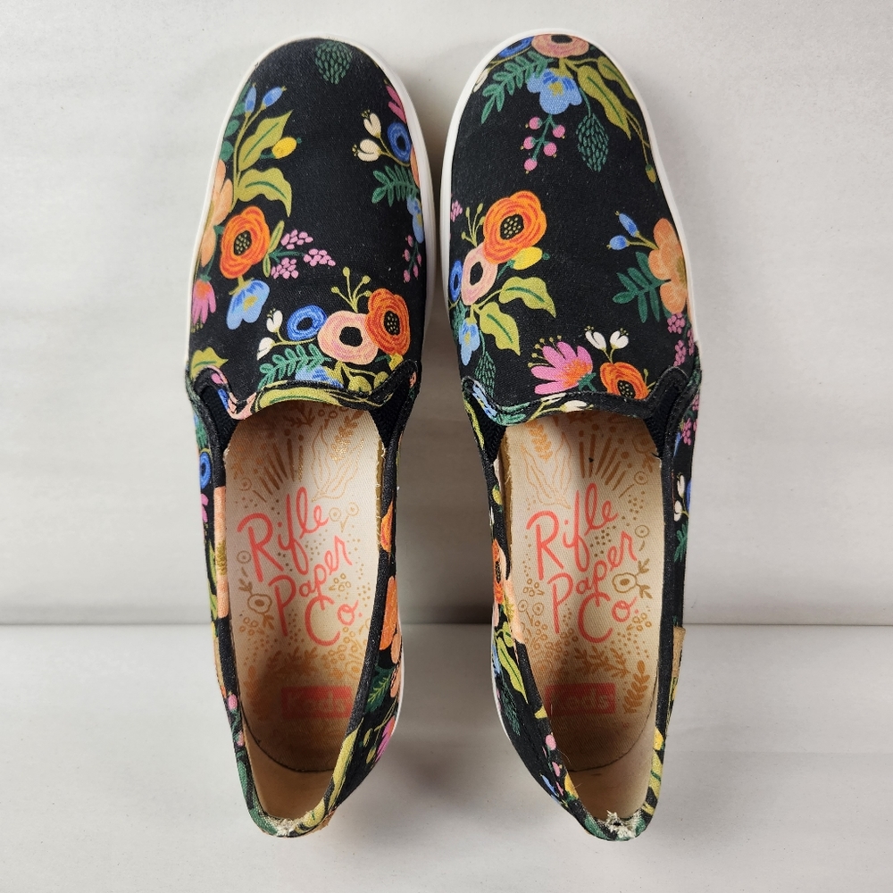 Keds x Paper Riffle Co Floral Slip On Shoes in Size 9 - Picture 7 of 10